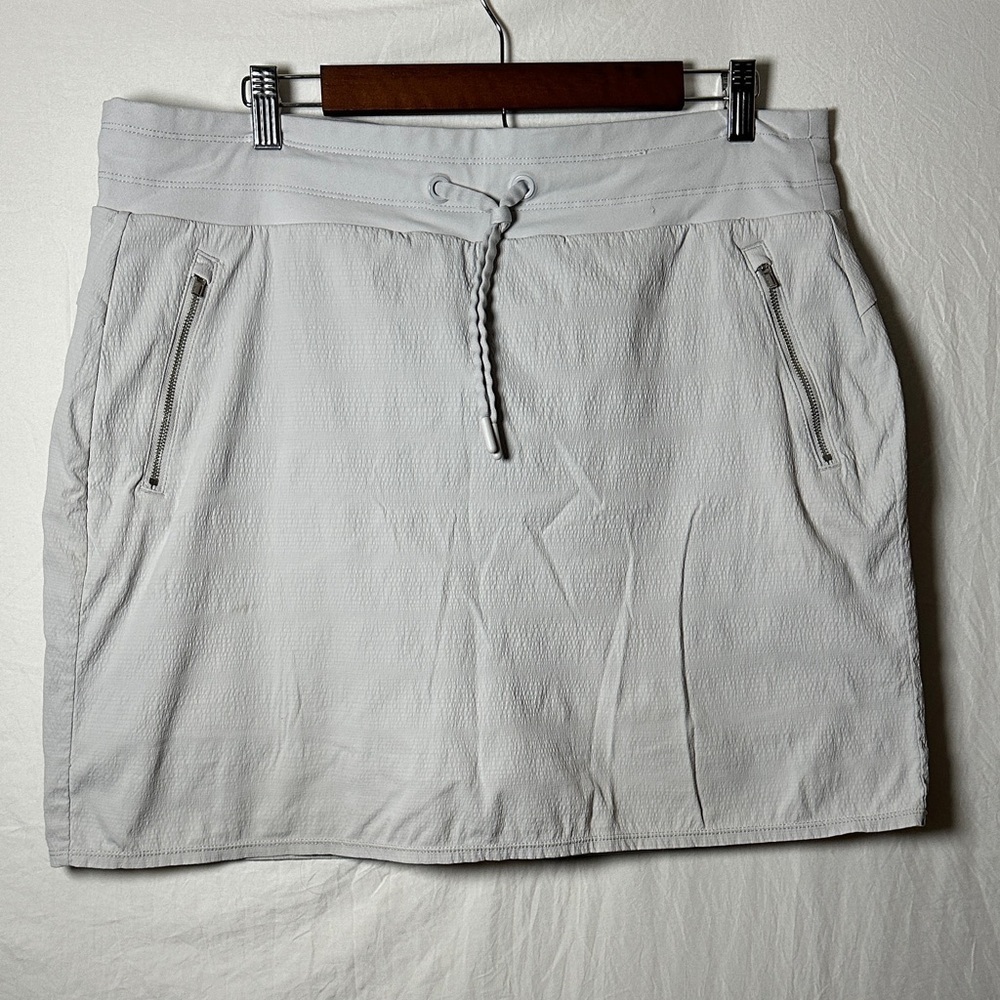 Athleta Light Gray Mini Skirt with Drawstring